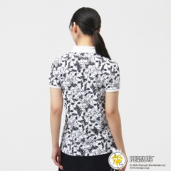PEARLY GATES Women's Golf Apparel SNOOPY Primeflex Pique All-Over Pattern Short Sleeve Polo Shirt 0555260034