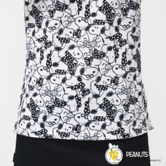 PEARLY GATES Women's Golf Apparel SNOOPY Primeflex Pique All-Over Pattern Short Sleeve Polo Shirt 0555260034