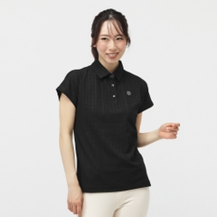 St ANDREWS Women's Golf Apparel Cable Pattern Links Short Sleeve Shirt 0435260802