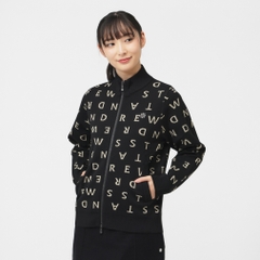 St ANDREWS Ladies' Golf Wear 14G Logo Jacquard Knit Full-Zip 0435272054