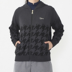 TIGORA Women's Golf Wear Panel Knit Hoodie, UV, Machine Washable, Full-Zip TR-1S2604F
