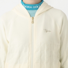 TIGORA Women's Golf Wear Panel Knit Hoodie, UV, Machine Washable, Full-Zip TR-1S2604F