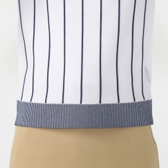 TIGORA Women's Golf Wear Short Sleeve Stripe Pattern Knit Mock Neck Shirt, Quick-Drying, UV, Machine Washable TR-1H2504H
