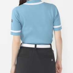 TIGORA Women's Golf Wear T. Short Sleeve Knit Mock Neck Shirt, Quick-Drying, UV, Machine Washable TR-1H2604H