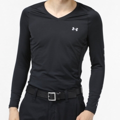 UNDER ARMOUR Men's Golf Wear HEATGEAR FITTED LONG SLEEVE V-NECK SHIRT 1371673