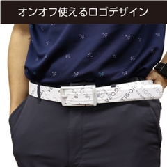 TIGORA Men's Golf Wear Rubber Resin Print Water Repellent Sports Belt TR-1AWHGYLWH1
