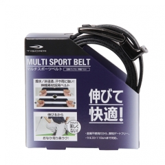 TIGORA Men's Golf Wear Stretch Belt Comfortable Stretch Rubber Resin Water Repellent Sports Casual Black Logo TR-1ABKGYWBK1S