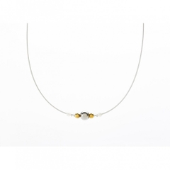 phiten Rakuwa Necklace Wire Mirror Ball Silver Gold