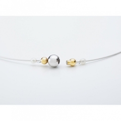 phiten Rakuwa Necklace Wire Mirror Ball Silver Gold