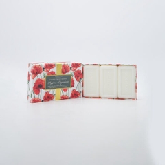 Set 3 bánh xà phòng Ý cao cấp Hopificio Luxury Italian Soap Set phiên bản hương hoa anh túc (Poppies - Coquelicots) 450g
