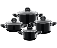 Bộ nồi Silit Modesto tai nhựa (đen) 4 món