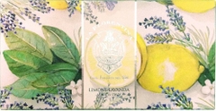 Hộp 3 bánh xà phòng cao cấp La Florentina hương Chanh và Oải hương (Limone Lavanda) được sản xuất tại Ý (3×150g)