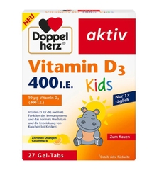 Viên nhai Doppelherz Vitamin D3 400 I.E Kids hộp 27v