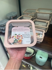 Hộp thủy tinh chịu nhiệt Borosilicates nắp thủy tinh Kaiyo hình vuông 540ml