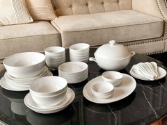 Bộ bát Imperal London 50 món màu Trắng trơn.