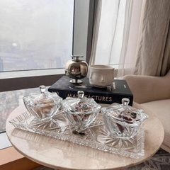 Combo 3 hũ neptune 13cm và Đĩa xoáy 40cm Bohemia