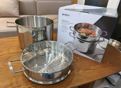NỒI CANH KÈM XỬNG HẤP GKÖCH 12L - LUỘC GÀ NGUYÊN CON, NẤU HẤP 2 TRONG 1