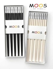 Set 10 đôi đũa chuôi bạc Moos by Fine From Germany 2026-màu đen
