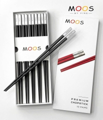 Set 10 đôi đũa chuôi bạc Moos by Fine From Germany 2026-màu đen