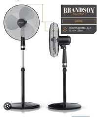 Quạt đứng Branson đen  3 cánh(có điều khiển) seri 305058