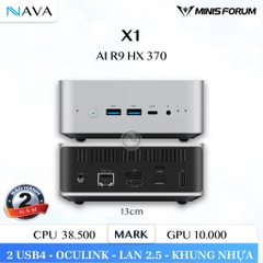 Mini PC AI Minisforum AI X1 HX370 Radeon 890M DDR5 SSD Gen4, hiệu suất đỉnh cao chơi game, hỗ trợ AI mạnh mẽ
