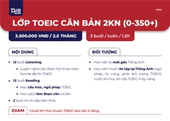 LỚP TOEIC CĂN BẢN 2 KỸ NĂNG