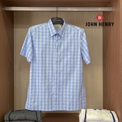 Áo Sơ Mi Nam Tay Ngắn John Henry họa tiết Caro WS25SS44C-SDBB
