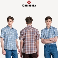 Áo Sơ Mi Nam Ngắn Tay John Henry Form Vừa WS25SS07P-SC