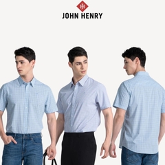 Áo Sơ Mi Nam Tay Ngắn John Henry họa tiết WS25SS05T-SDBB