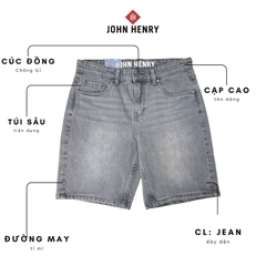 Quần Short Jean Nam John Henry Trẻ Trung Năng Động SP25FH21T-AKJN