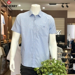Áo Sơ Mi Nam Tay Ngắn John Henry, họa tiết Caro WS25SS37T-SDBB