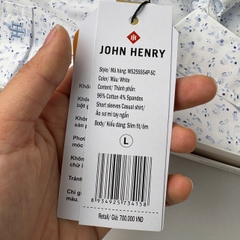 Áo Sơ Mi Nam Ngắn Tay John Henry Form Ôm WS25SS54P-SC