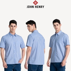 Áo Sơ Mi Nam Tay Ngắn John Henry họa tiết Caro WS25SS44C-SDBB