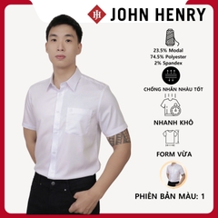 Áo Sơ Mi Nam Tay Ngắn John Henry lịch lãm, thời thượng WS25FH76P-SD