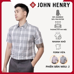 Áo Sơ Mi Nam Tay Ngắn John Henry Caro WS25FH88P-SDBB