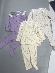 Bộ cotton tổ ong bé gái