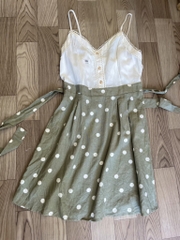 V02 Váy đầm 2 dây linen E&M