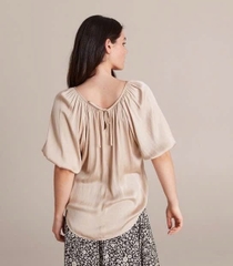 Áo lụa tay phồng Preview bigsize