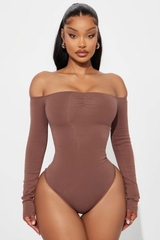 Bodysuit fashion bẹt vai nhún ngực tôn dáng bigsize