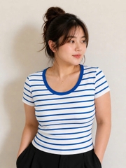 Áo thun gân cổ rộng cotton bigsize form body ôm nhẹ(toonnat)