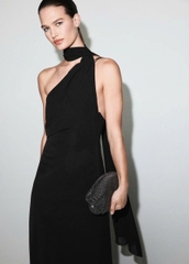 Đầm voan Xoài mng lệch vai tiệc tùng bigsize xuất xịn