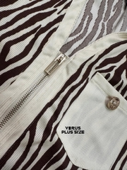 Jumsuit zip fashion nâu vằn xuất xịn
