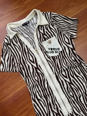 Jumsuit zip fashion nâu vằn xuất xịn