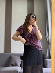 Áo lụa Shein nền hoa xinh xuất xịn