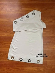 Đầm lệch vai Fashion thun dày dặn bigsize