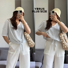 Áo thun linen Gap cổ V bigsize xuất xịn