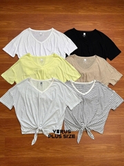 Áo thun linen Gap cổ V bigsize xuất xịn