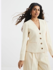 Blazer river cổ tim thanh lịch bigsize xuất xịn