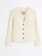 Blazer river cổ tim thanh lịch bigsize xuất xịn