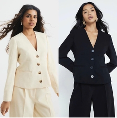 Blazer river cổ tim thanh lịch bigsize xuất xịn